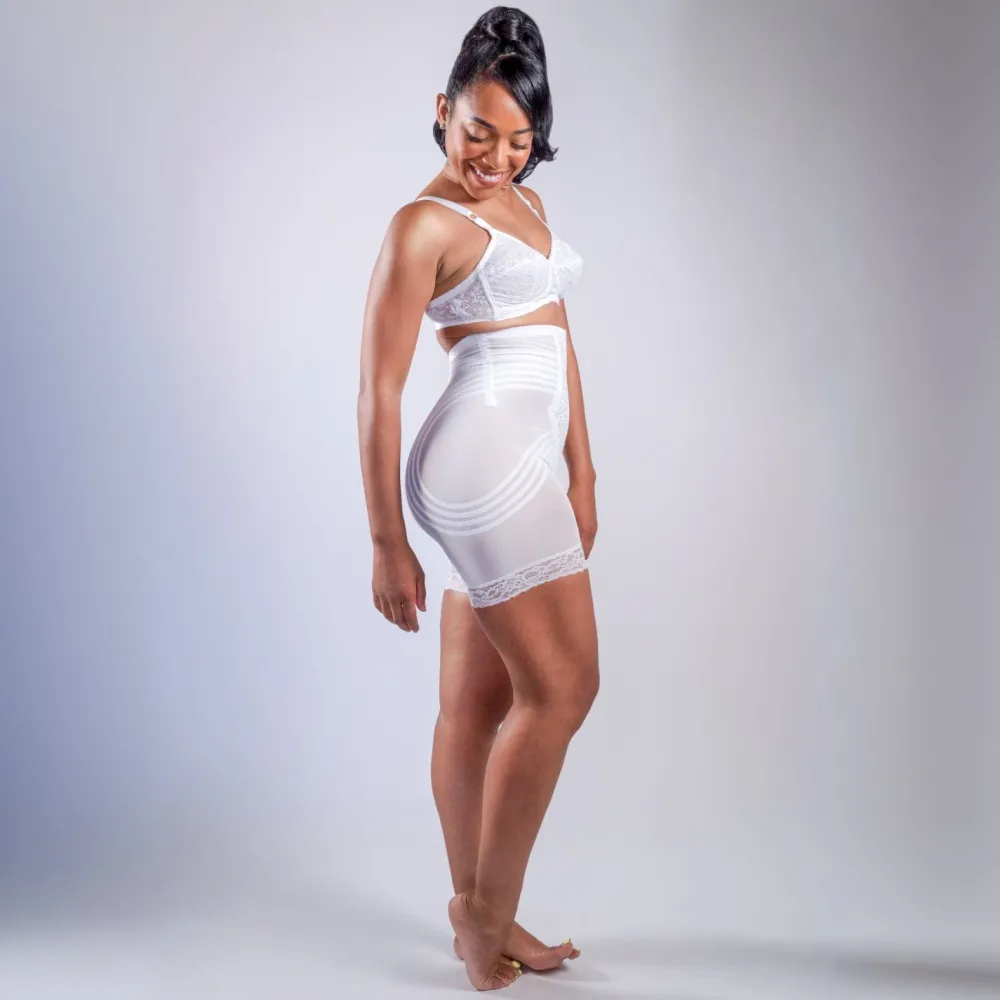 Style 6209 | Breathable High Waist Thigh Slimmer | No Roll Power Mesh Hourglass Shaper | Firm to Extra Firm Support Discount