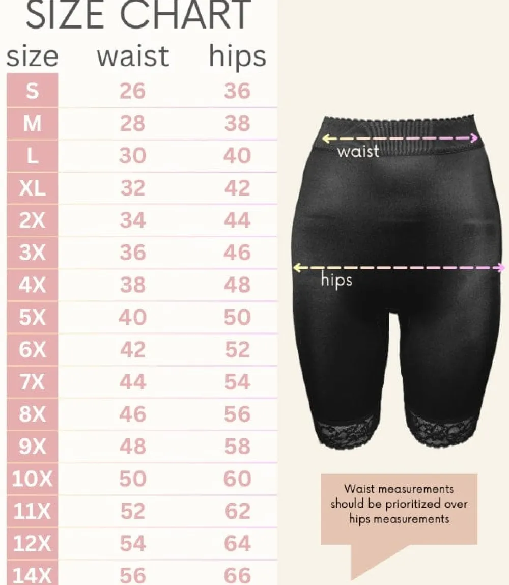 Style 518 | High Waist Light Shaping Bike Short | Satin 4-Way Stretch with Built-In Panty Outlet