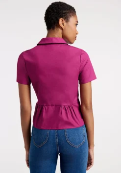 ModCloth Such Sweetness Peplum Top Raspberry Hot