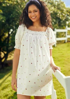 ModCloth Summertime Garden Stories Smocked Mini Dress Lady Bugs & Rosebuds Clearance