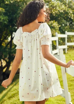 ModCloth Summertime Garden Stories Smocked Mini Dress Lady Bugs & Rosebuds Clearance