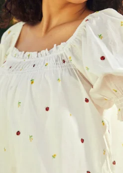 ModCloth Summertime Garden Stories Smocked Mini Dress Lady Bugs & Rosebuds Clearance