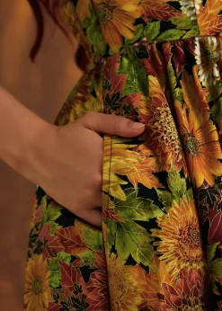 Sunflower Floral Vintage Dress