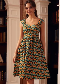 BTC Sun-Kissed Fairytale Midi Dress Peach Hot