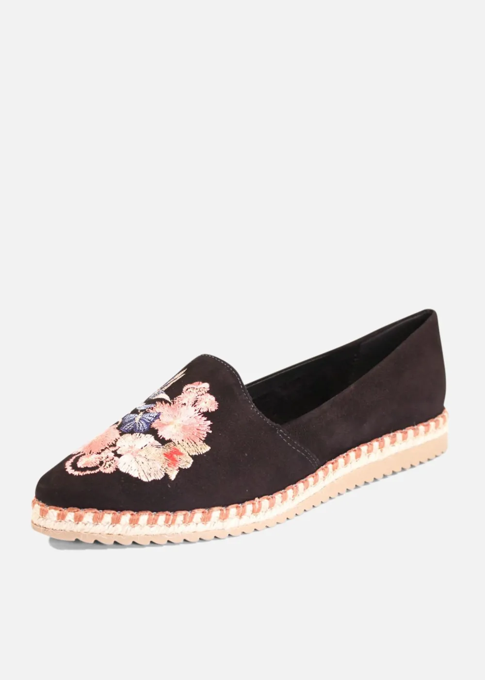 Sutton Suede Embroidered Espadrille Clearance