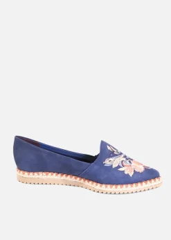 Sutton Suede Embroidered Espadrille Clearance