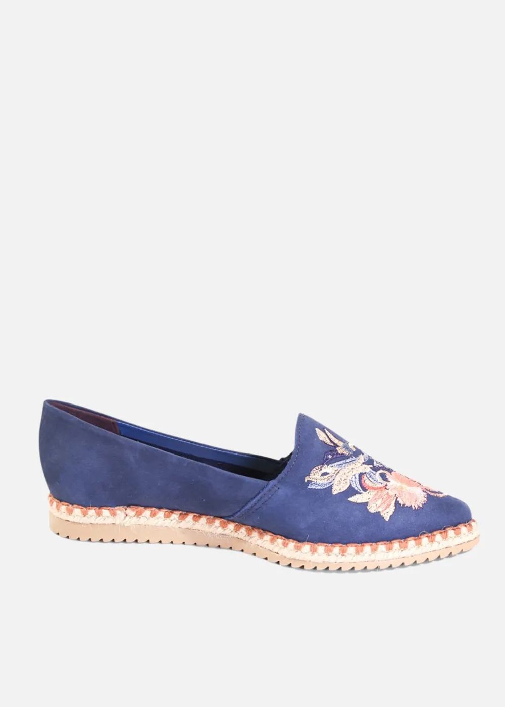 Sutton Suede Embroidered Espadrille Clearance