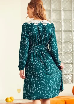 BTC Sway This Way Shirt Waist Dress All Over Emerald Best