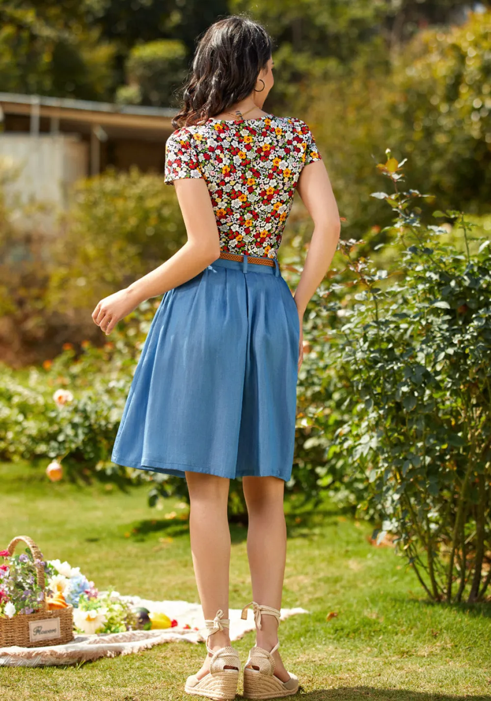 ModCloth Sweet Thing Square Neck Top Floral Clearance