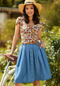 ModCloth Sweet Thing Square Neck Top Floral Clearance