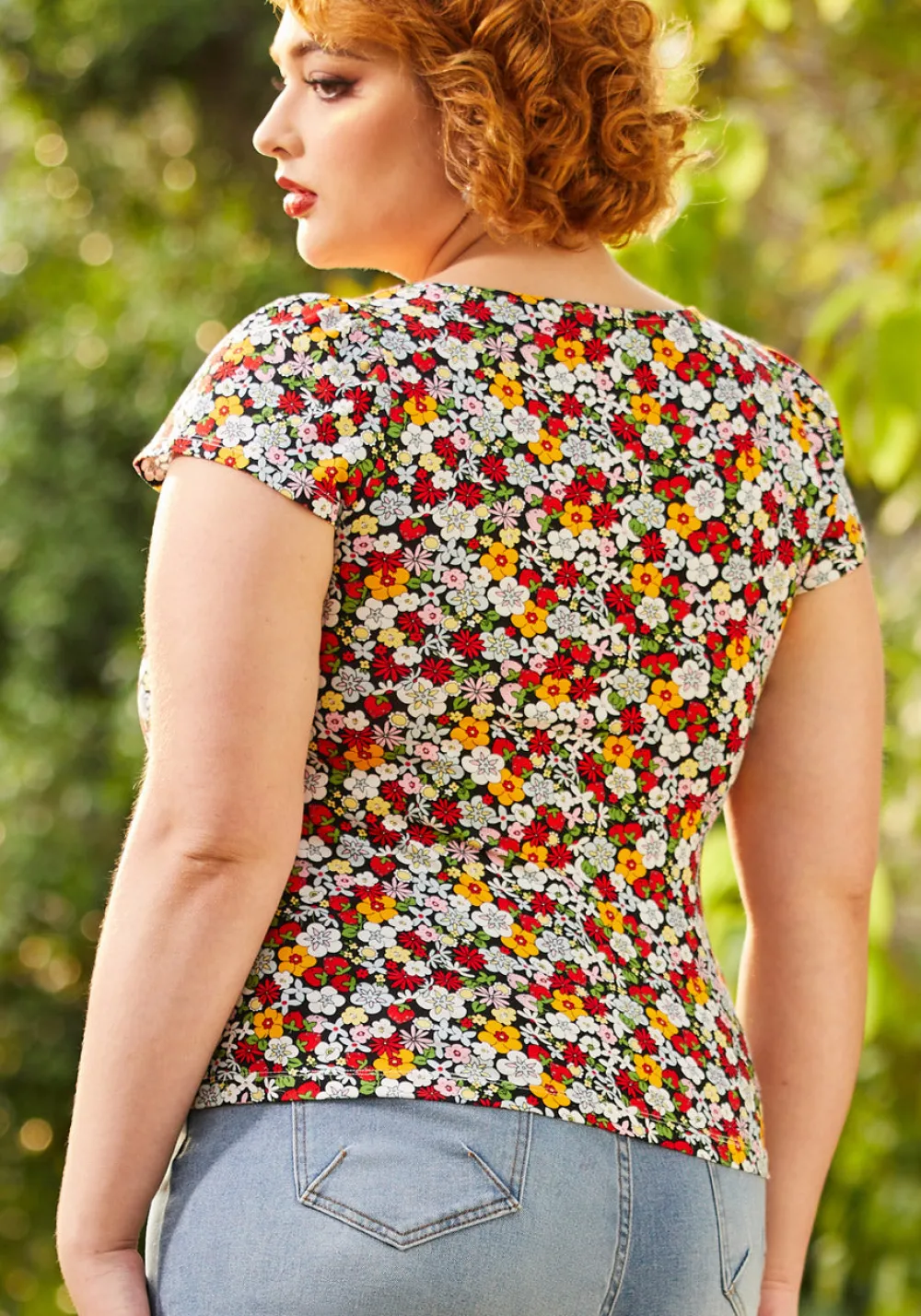 ModCloth Sweet Thing Square Neck Top Floral Clearance