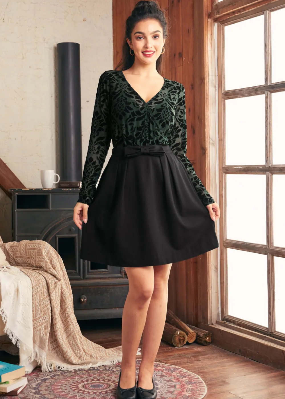 Swingin' Sweetheart Dirndl Skirt Classic Noir Discount