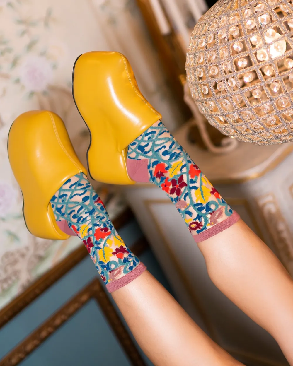 Tapestry Vines Sheer Crew Sock Outlet