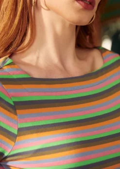 Tastefully Timeless Boatneck Tee Over the Rainbow New