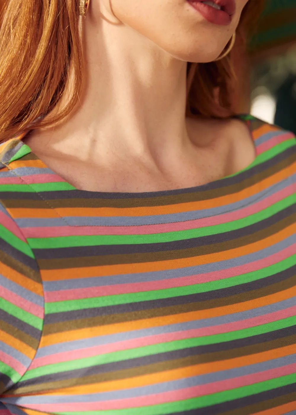 Tastefully Timeless Boatneck Tee Over the Rainbow New