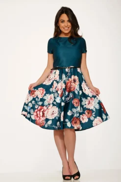 Teal Comcast Floral Dress