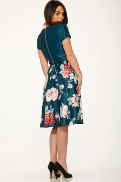 Teal Comcast Floral Dress