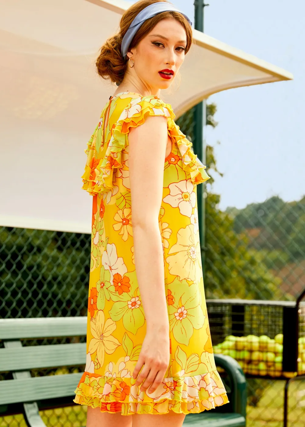 ModCloth That Tropical 'Frilling' Mesh Mini Dress Honolulu Floral Discount