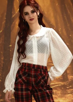 The Amorette Blouse Alabaster Dot Clearance