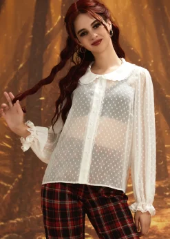 The Amorette Blouse Alabaster Dot Clearance