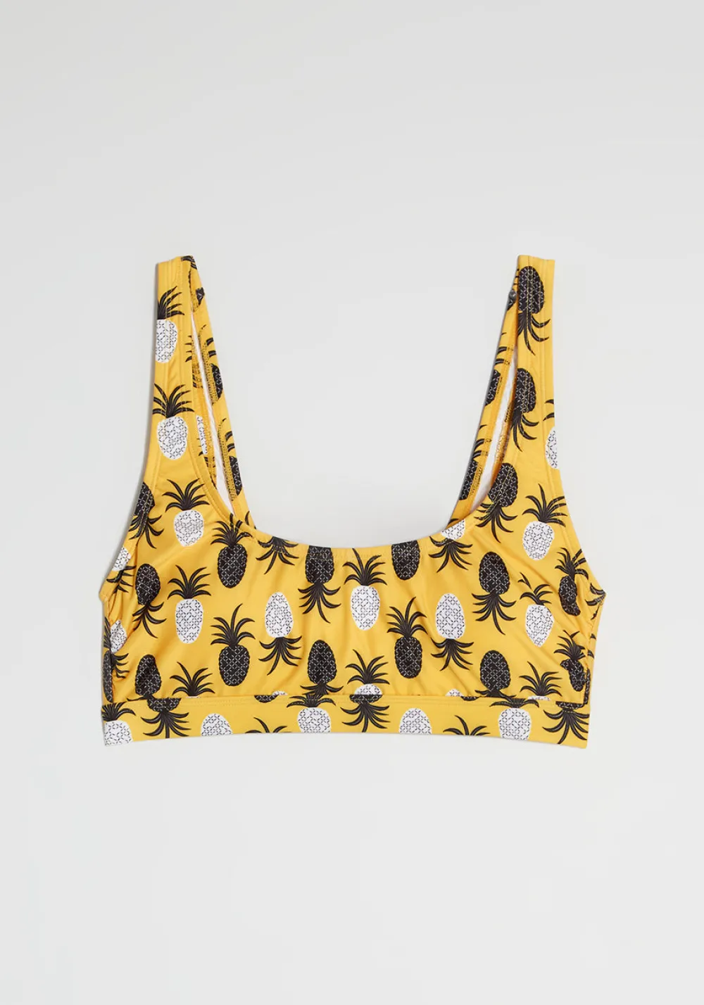 ModCloth The Billie Crop Bikini Top Yellow Pineapples Clearance