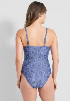 Fortune Swimwear, LLC The Brandy Underwire One-Piece Swimsuit Blue Star/Stripes Discount