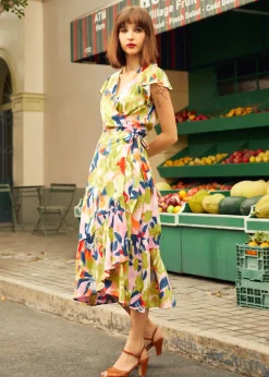 BTC The Brushstroke Breeze Wrap Dress Flora Outlet