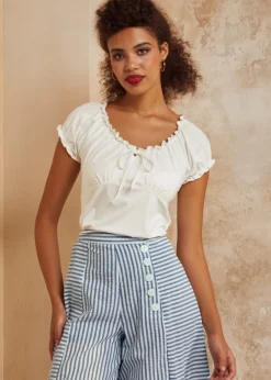 The Darling Detail Bow Tee Ivory Online