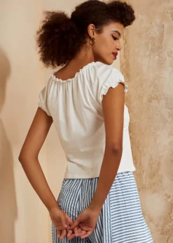 The Darling Detail Bow Tee Ivory Online