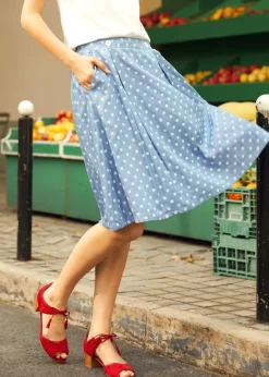 The Dot to Delight Skirt Blue Polka Dot Online