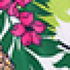 The Franky High-Waisted Bikini Bottom Green Pineapple/Floral Best