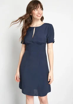 Shaoxing Lidong Trading Co The Keyhole Story A-line Dress Navy Clearance