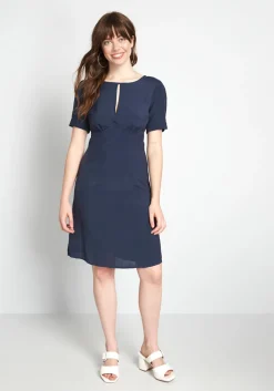 Shaoxing Lidong Trading Co The Keyhole Story A-line Dress Navy Clearance