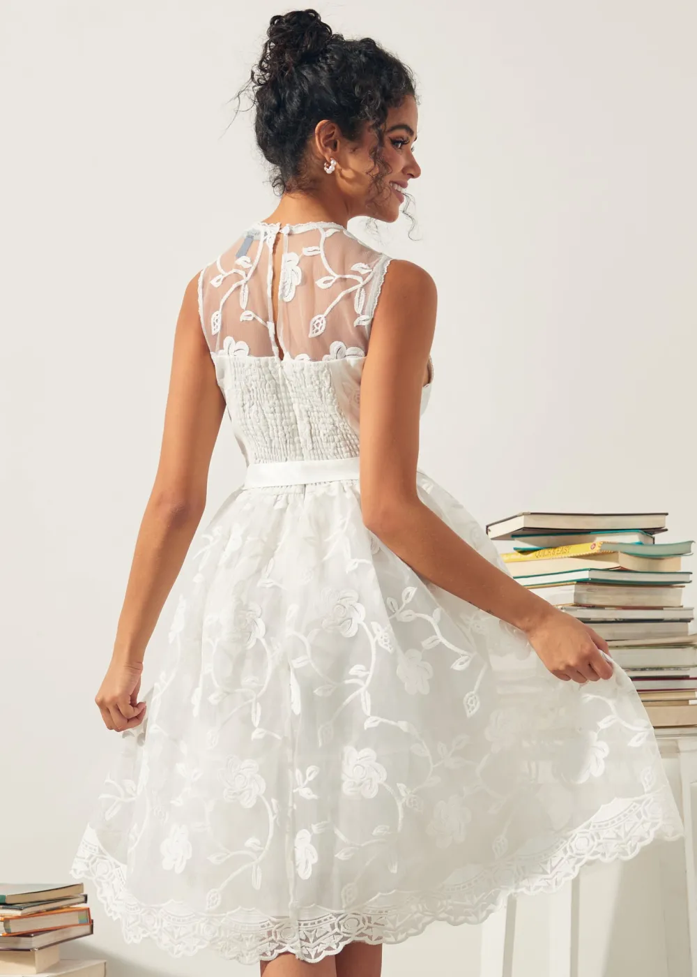 The Lacey Lou Dress Ivory Clearance