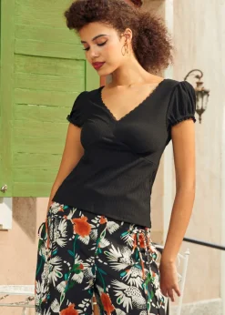 The Lovely in Lace Tee Midnight Macaron Discount