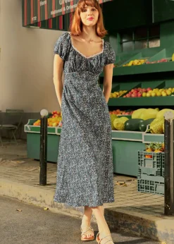 The Orchard Waltz Midi Dress Black Floral