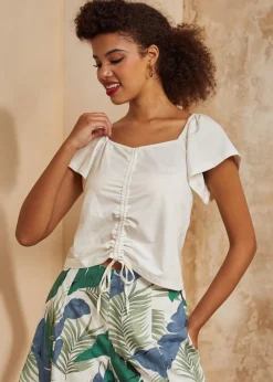 The Ruching Romance Top Ivory Hot