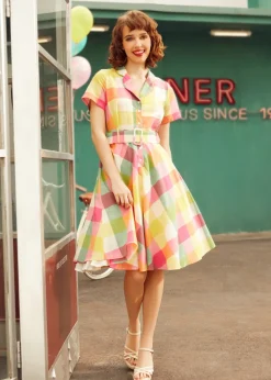 BTC The Soda Fountain Sweetheart Dress Pink Plaid Hot