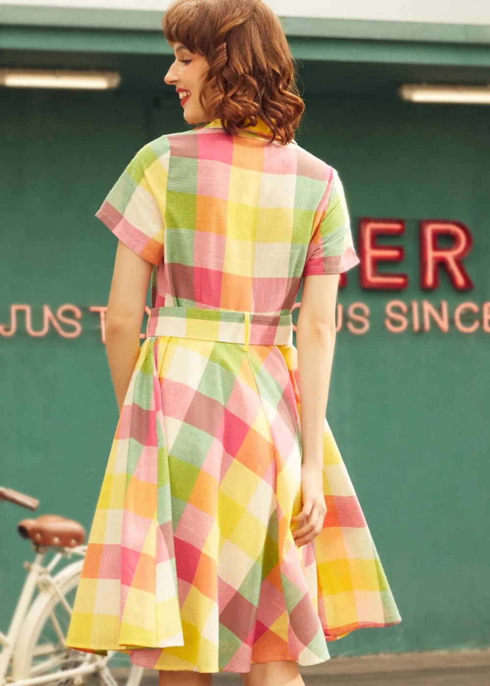 BTC The Soda Fountain Sweetheart Dress Pink Plaid Hot