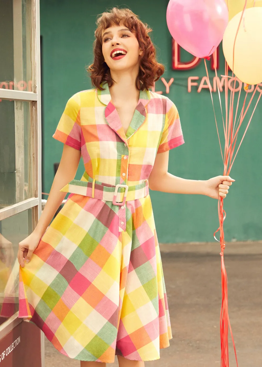 BTC The Soda Fountain Sweetheart Dress Pink Plaid Hot