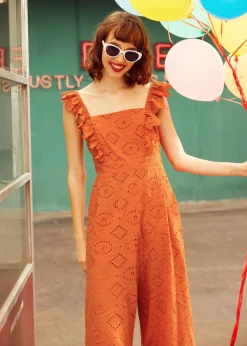 The Sunbeam Stroll Jumpsuit Rust Clearance