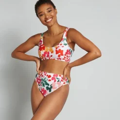 ModCloth The Tatianna Bikini Top White Floral Clearance