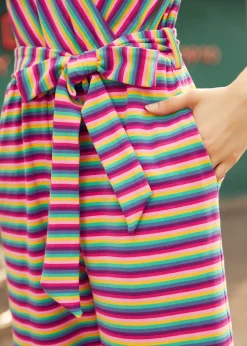 The Twist & Stripe Jumpsuit Rainbow Stripe Outlet