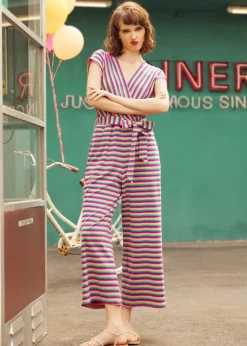 The Twist & Stripe Jumpsuit Rainbow Stripe Outlet