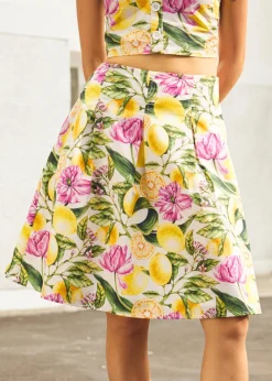 The Zest Is Yet to Come Skirt Lemon Floral Outlet