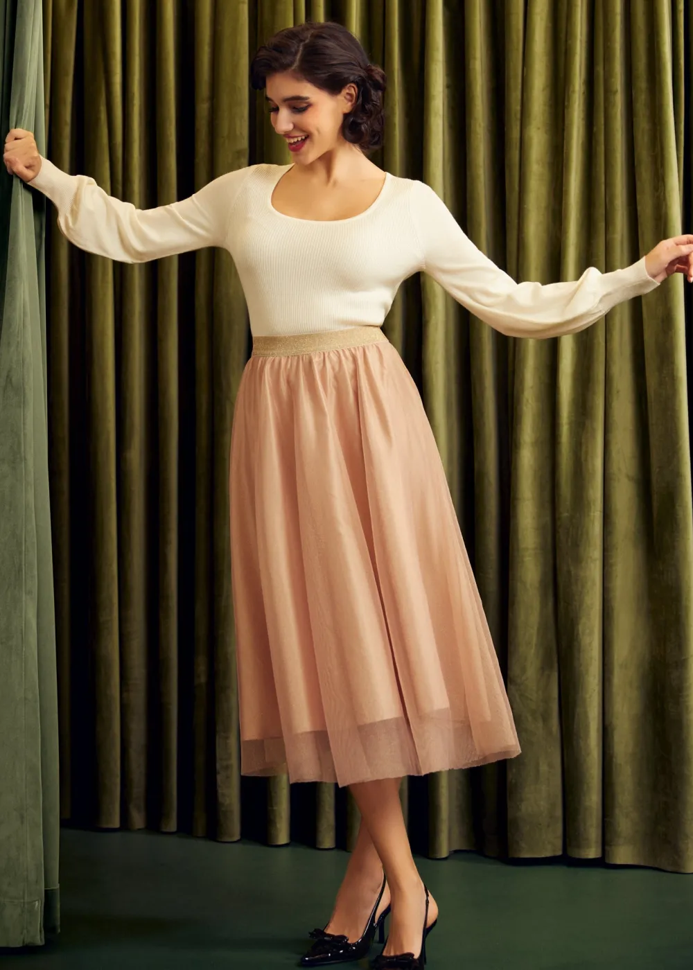 BTC Time Capsule Tulle Midi Skirt Peachy Keen Online