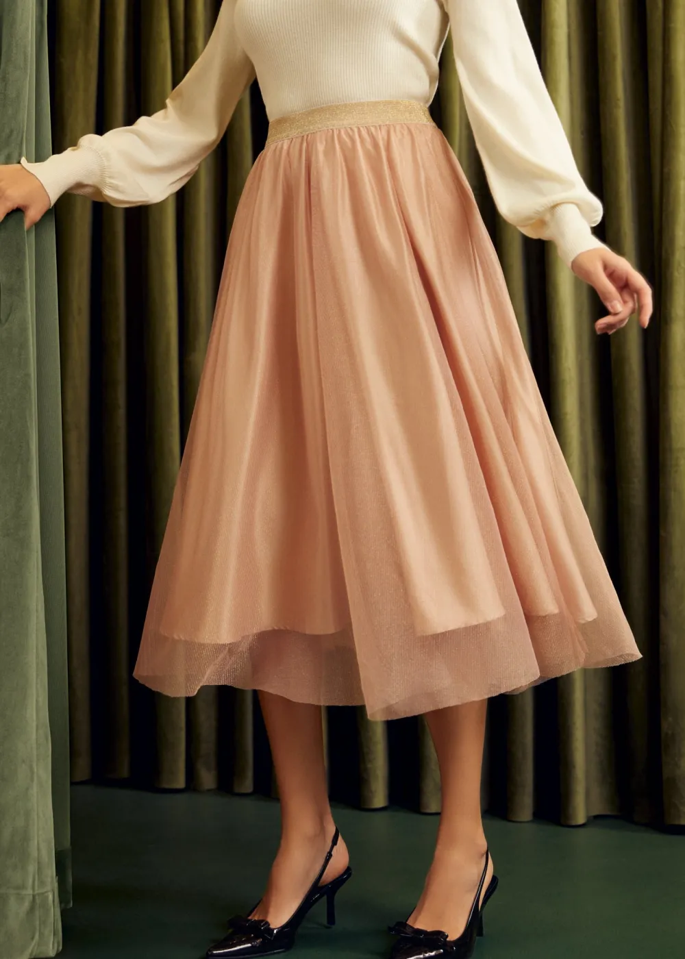 BTC Time Capsule Tulle Midi Skirt Peachy Keen Online