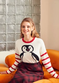 BTC Timeless Striped Tapestry Crewneck Sweater Buttercream Bliss Best