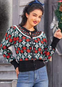 BTC Timeless Tapestry Jacquard Cardigan Eclipse Noir Outlet