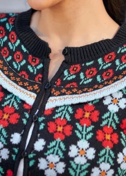 BTC Timeless Tapestry Jacquard Cardigan Eclipse Noir Outlet